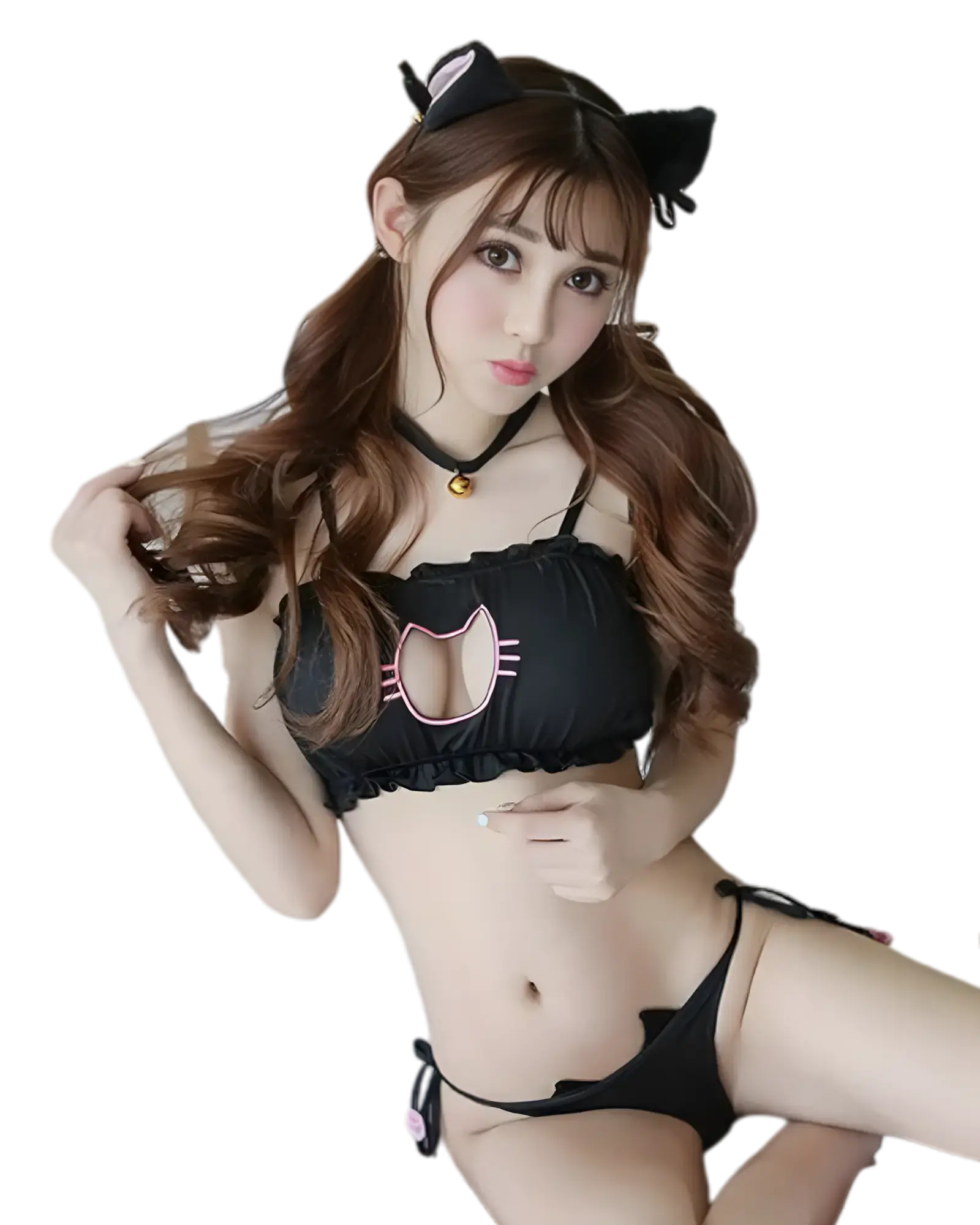 Cute Neko Cat Lingerie | Sexy Cat Cosplay with Keyhole Top Cute Neko Cat Lingerie | Sexy Cat Cosplay with Keyhole Top