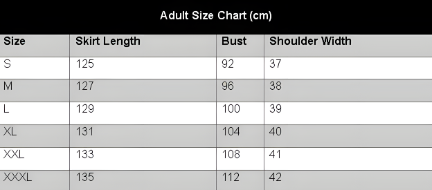 adult Wednesday Addams raven dance dress size chart adult Wednesday Addams raven dance dress size chart