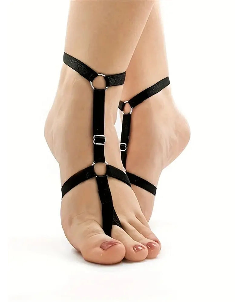 Women's two-piece polyester costume leg strap set – product view 7 Women's two-piece polyester costume leg strap set – product view 7