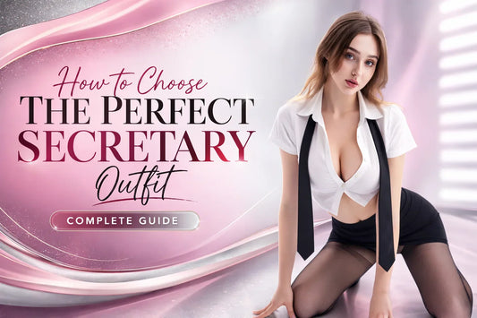 secretary outfit style guide woman wearing white blouse black skirt stockings cosplay look