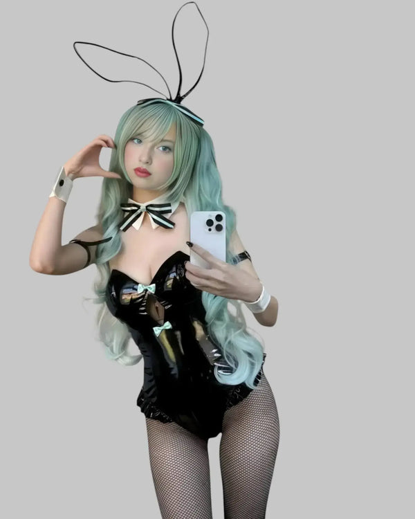 model wearing sexy bunny costume