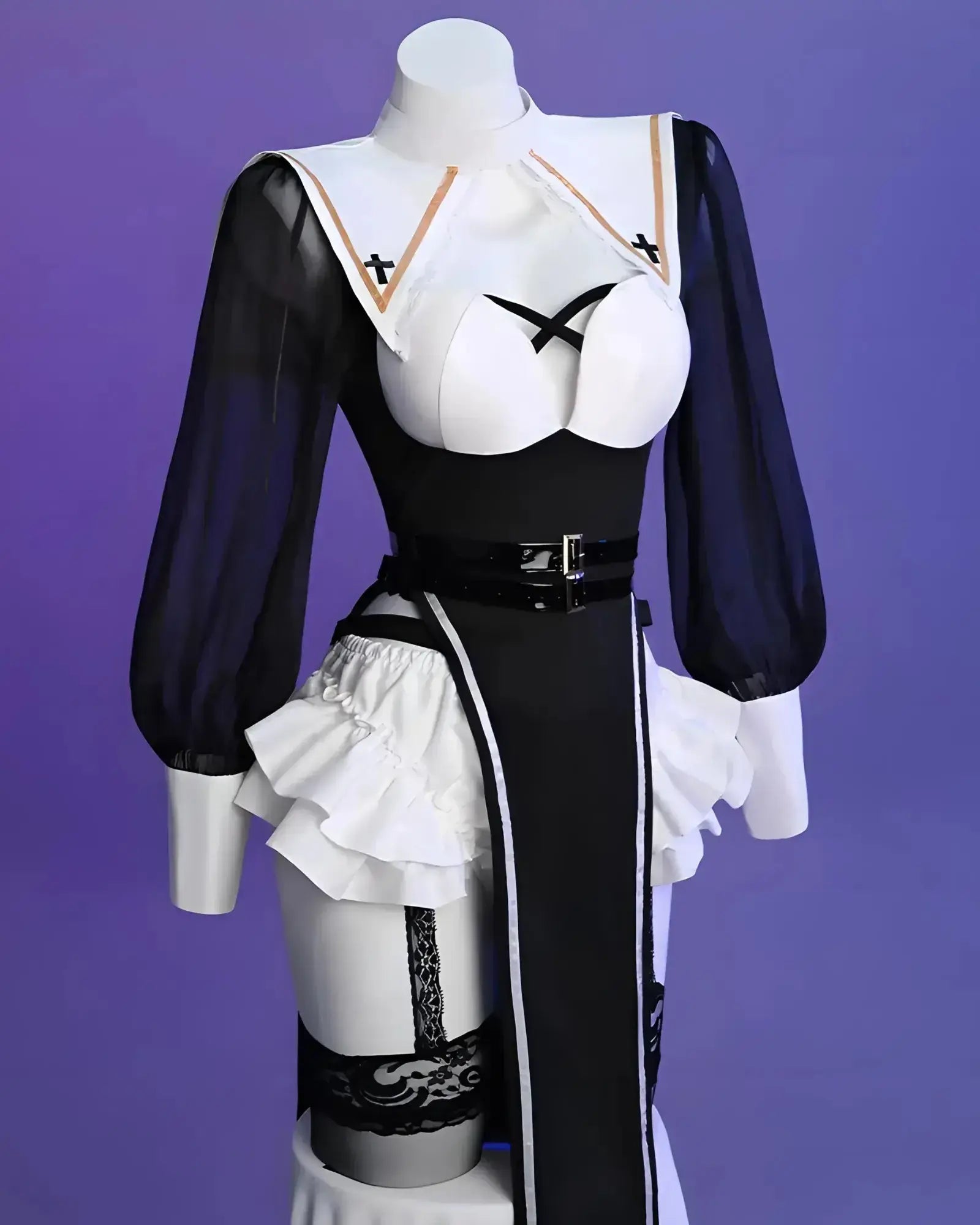 nun Halloween cosplay party costume dress fornt