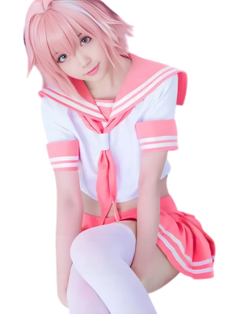 Astolfo pink sailor cosplay costume, product set view