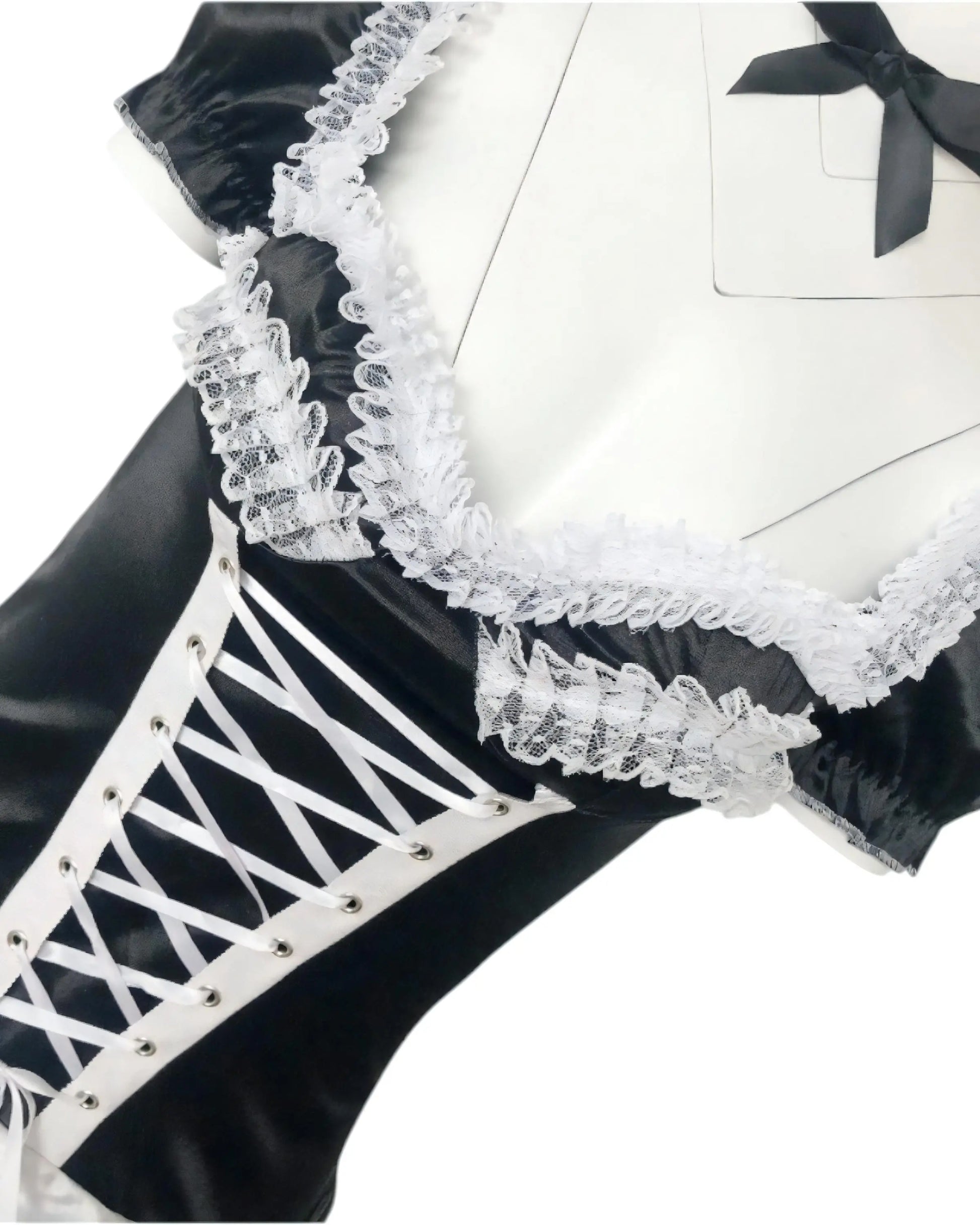 Black & White Maid Outfit - Revealing Maid Outfit with Apron Black & White Maid Outfit - Revealing Maid Outfit with Apron