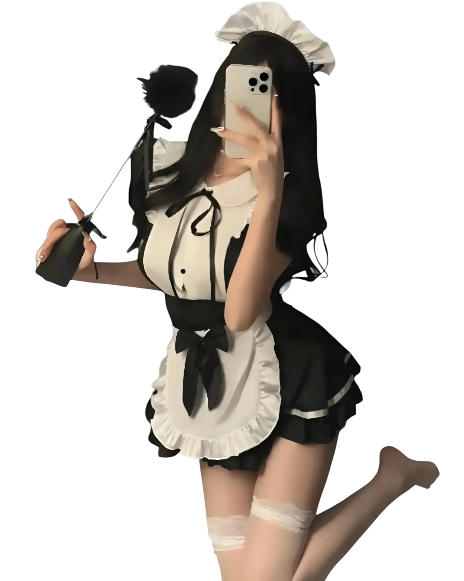 Classic French Maid Outfit Short Costume With Lace Details classic-french-maid-outfit-short-costume-with-lace-details