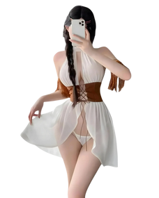 Princess Hanfu Chiffon Cosplay Set standing 2
