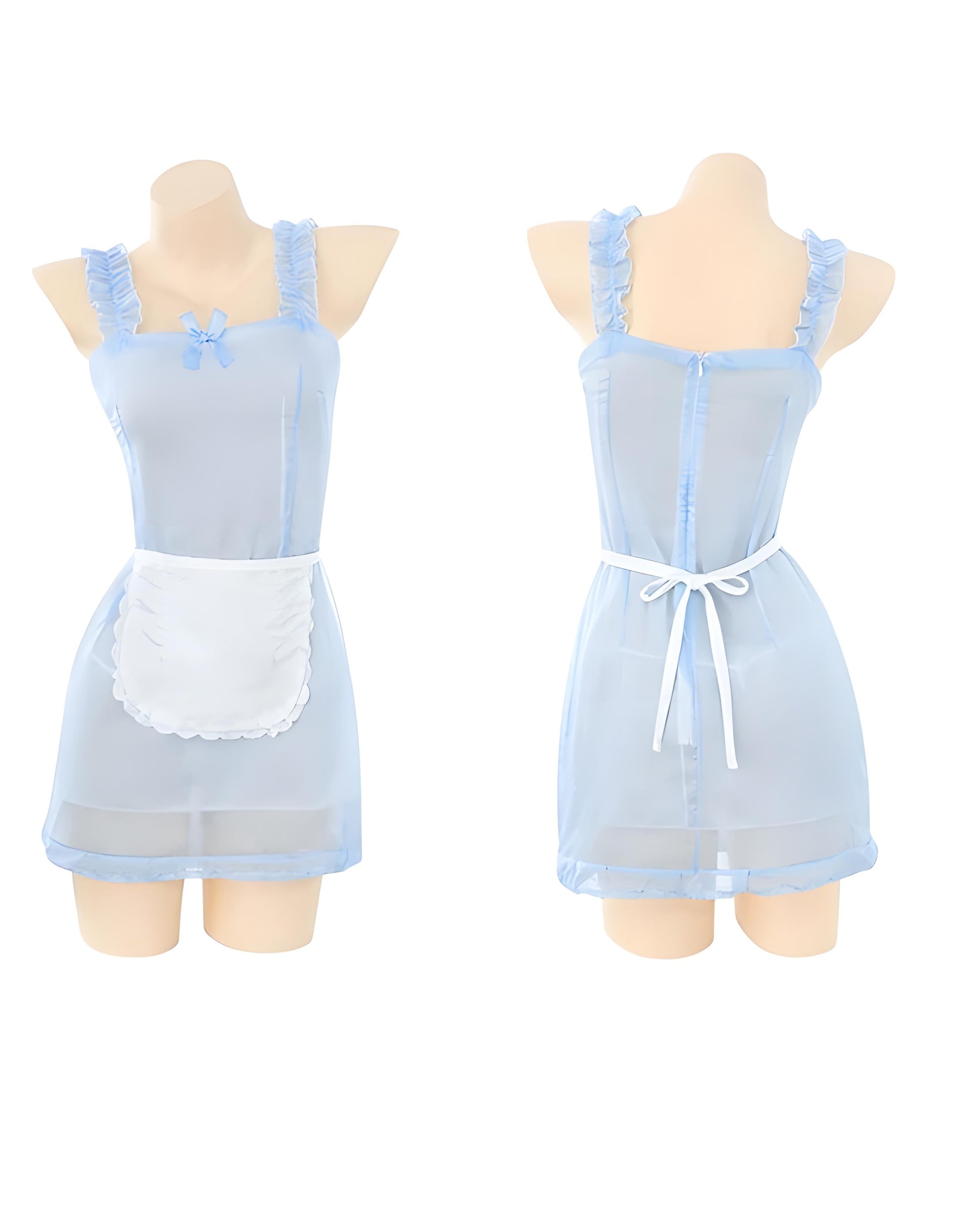 Frilly French Maid Costume - Pink and Blue