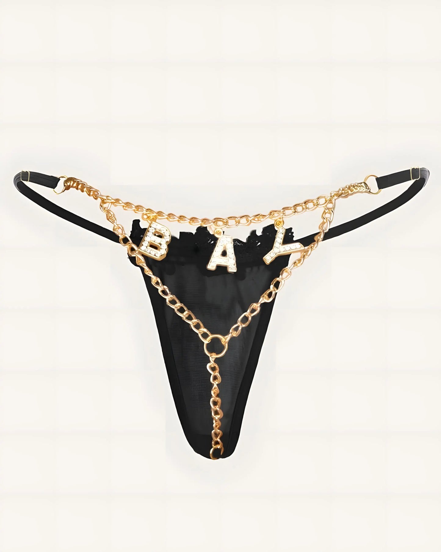 Glamorous Rhinestone Lingerie with Sparkling Thong Detail back