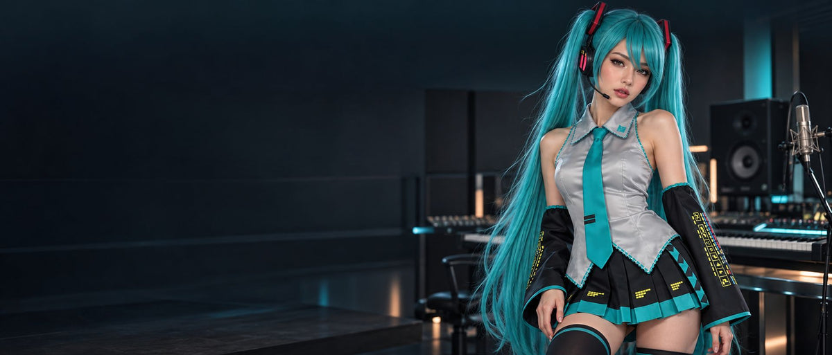 Hatsune Miku cosplay costumes and outfits collection desktop banner
