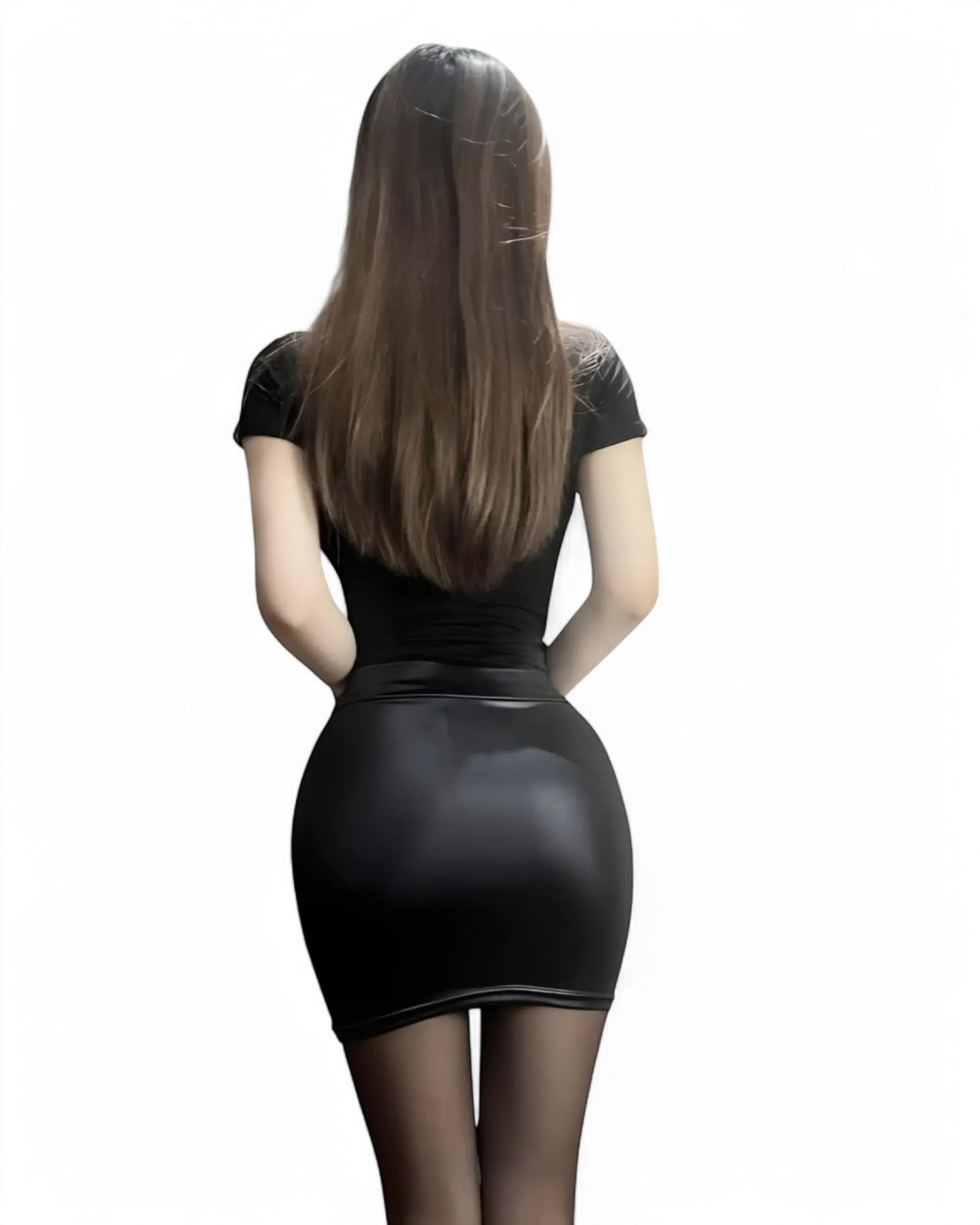 Leather mini skirt made from faux leather with a sleek bodycon fit back.