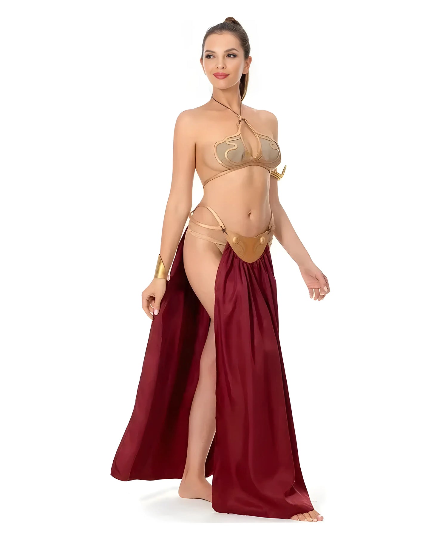 Leia Slave Bikini - Princess Leia Golden Cosplay Set for cosplay and conventions. side