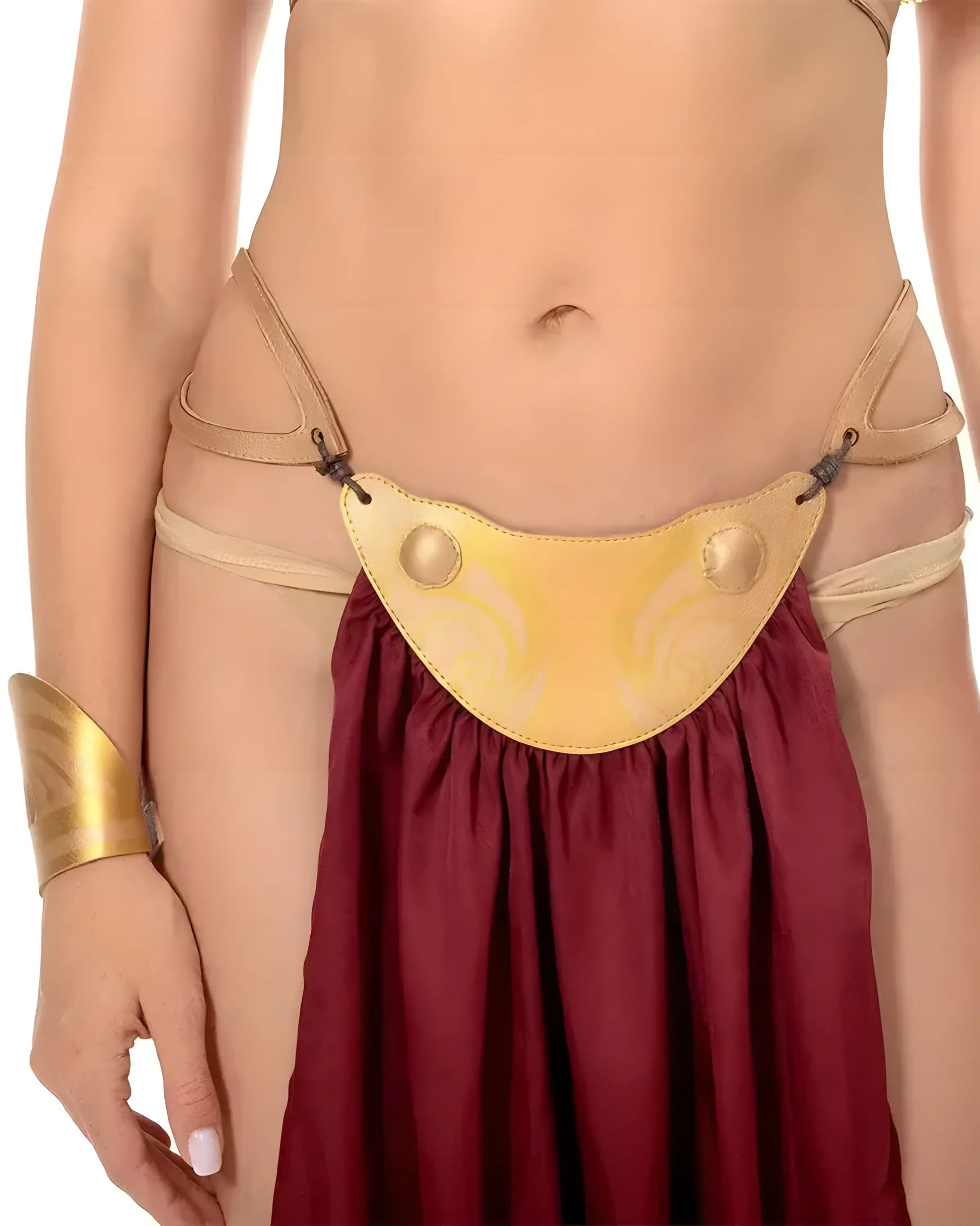 Leia Slave Bikini - Princess Leia Golden Cosplay Set for cosplay and conventions. lower half close up