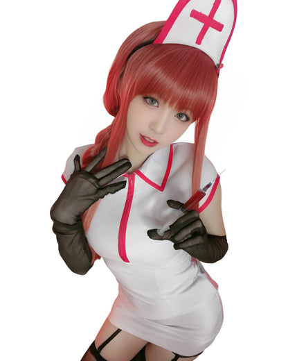 Makima cosplay nurse outfit inspired by Chainsaw Man posing front