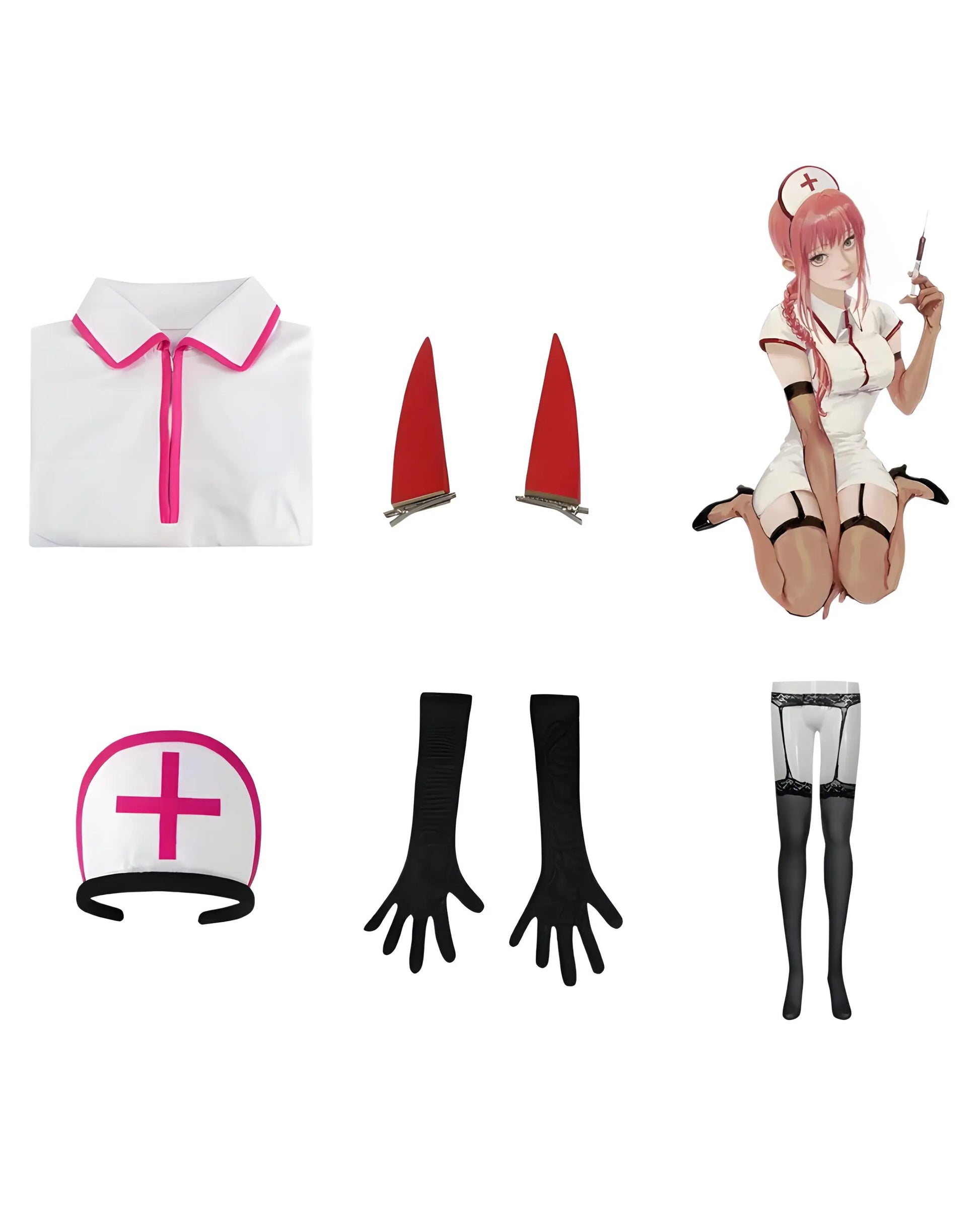 Makima cosplay nurse outfit inspired by Chainsaw Man full set