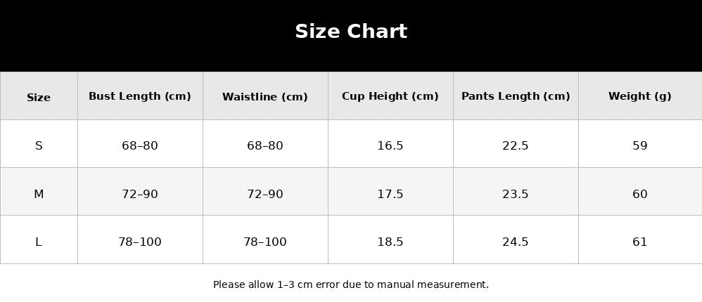 Men's Maid Lingerie | French Maid Lace Set with Bows size chart