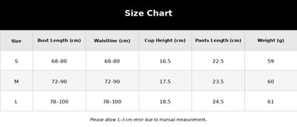 Men's Maid Lingerie | French Maid Lace Set with Bows size chart