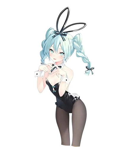 A drawing of the iconic Miku Outfit - Hatsune Miku Bunny Suit Cosplay Costume