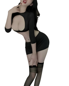 Secretary Costume Lingerie - Black Corset & Skirt Set