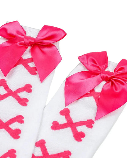 Skeleton bone thigh high socks gallery image 4 for femboy and women's outfits