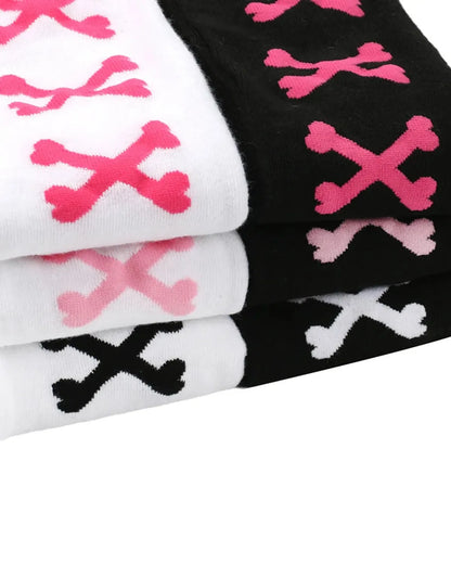 Skeleton bone thigh high socks gallery image 7 for femboy and women's outfits
