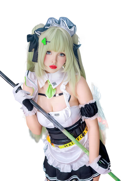 Close up of a cosplayer in Soda maid costume – Nikke Goddess of Victory cosplay