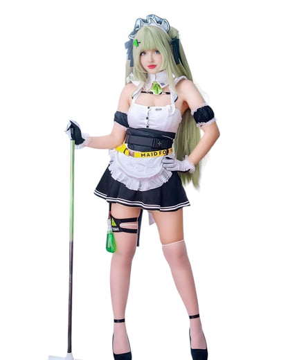 A standing cosplayer in Soda maid costume – Nikke Goddess of Victory cosplay