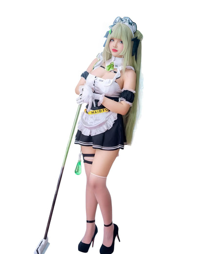 Front view of a cosplayer in Soda maid costume – Nikke Goddess of Victory cosplay