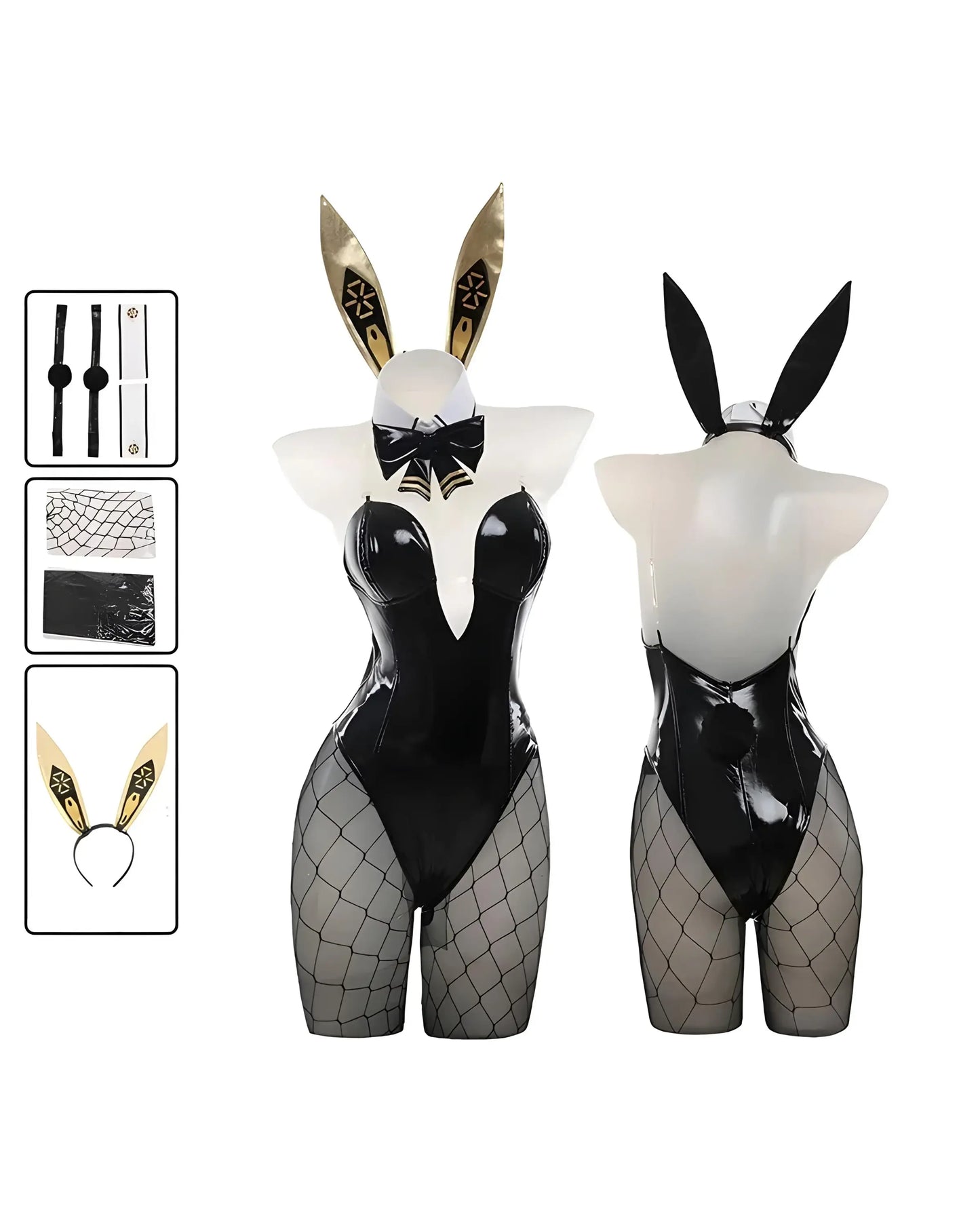 Viper Bunny Suit cosplay from Nikke: Goddess of Victory in Noir, Blanc & Pink editions black set black tie