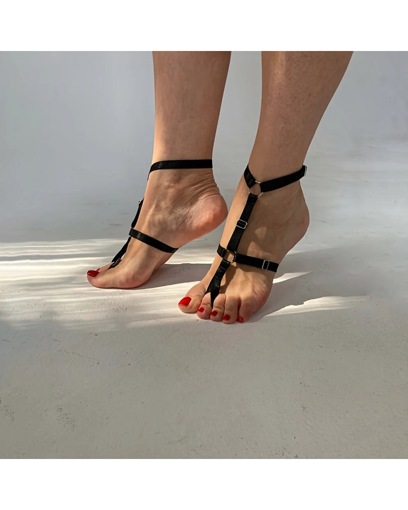 Women's two-piece polyester costume leg strap set – product view 5