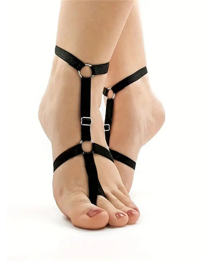Women's two-piece polyester costume leg strap set – product view 7