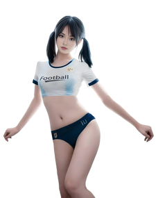 Person wearing a sports-themed outfit with 'Football' text on a white background