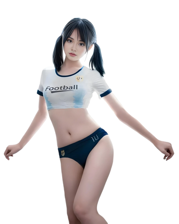 Person wearing a sports-themed outfit with 'Football' text on a white background